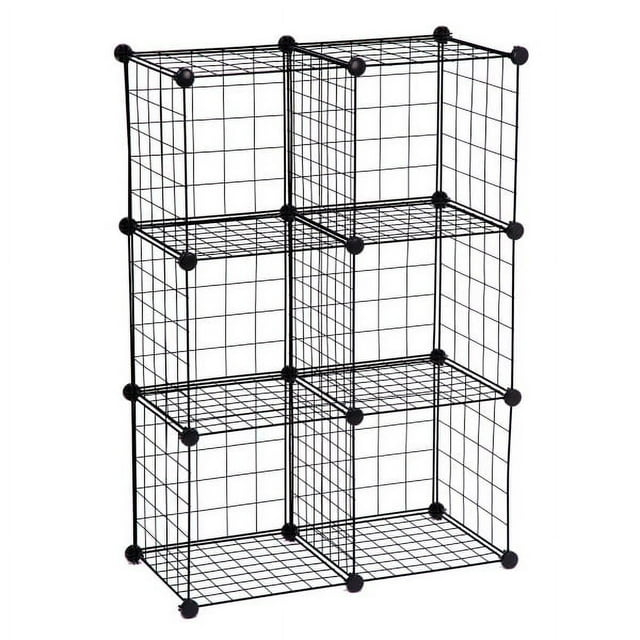 Honey-Can-Do 6 Pack Modular Mesh Storage Cubes Black (985456HCD) SHF-09484