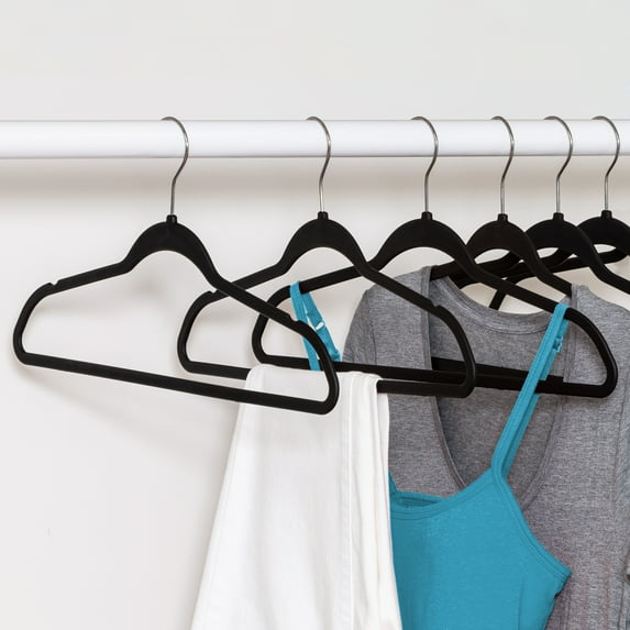 Honey-Can-Do Non-Slip Plastic Rubberized Suit Clothes Hangers, Black,  50-Pack