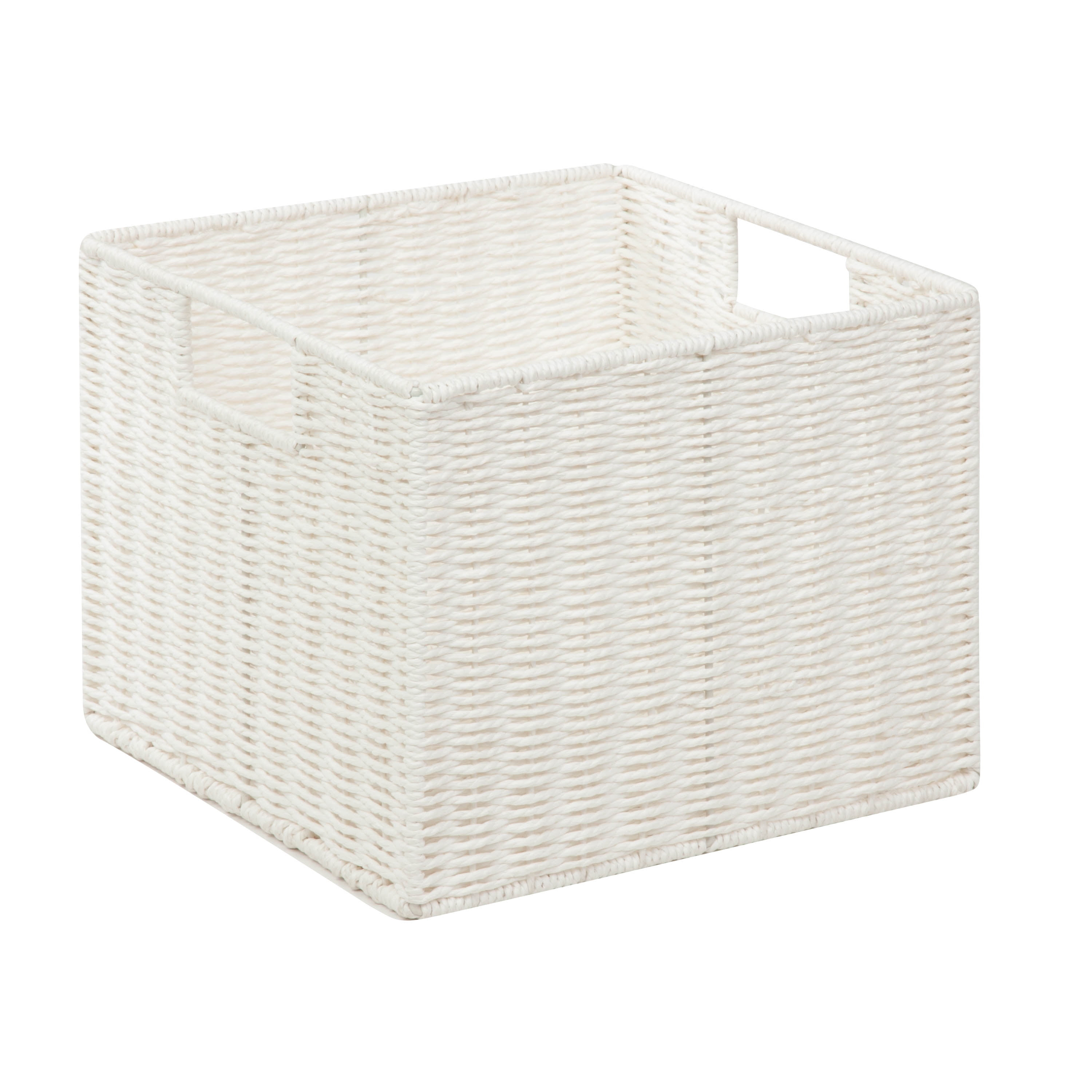 Honey-Can-Do Paper Rope Storage Basket with Cut-out Handles, White