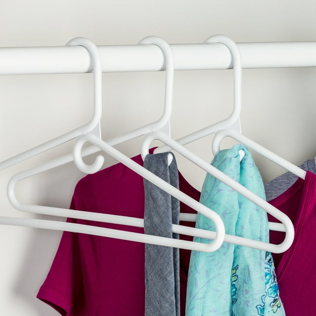 Honey-Can-Do Plastic Heavy Duty Suit Hangers, White, 18 Pack