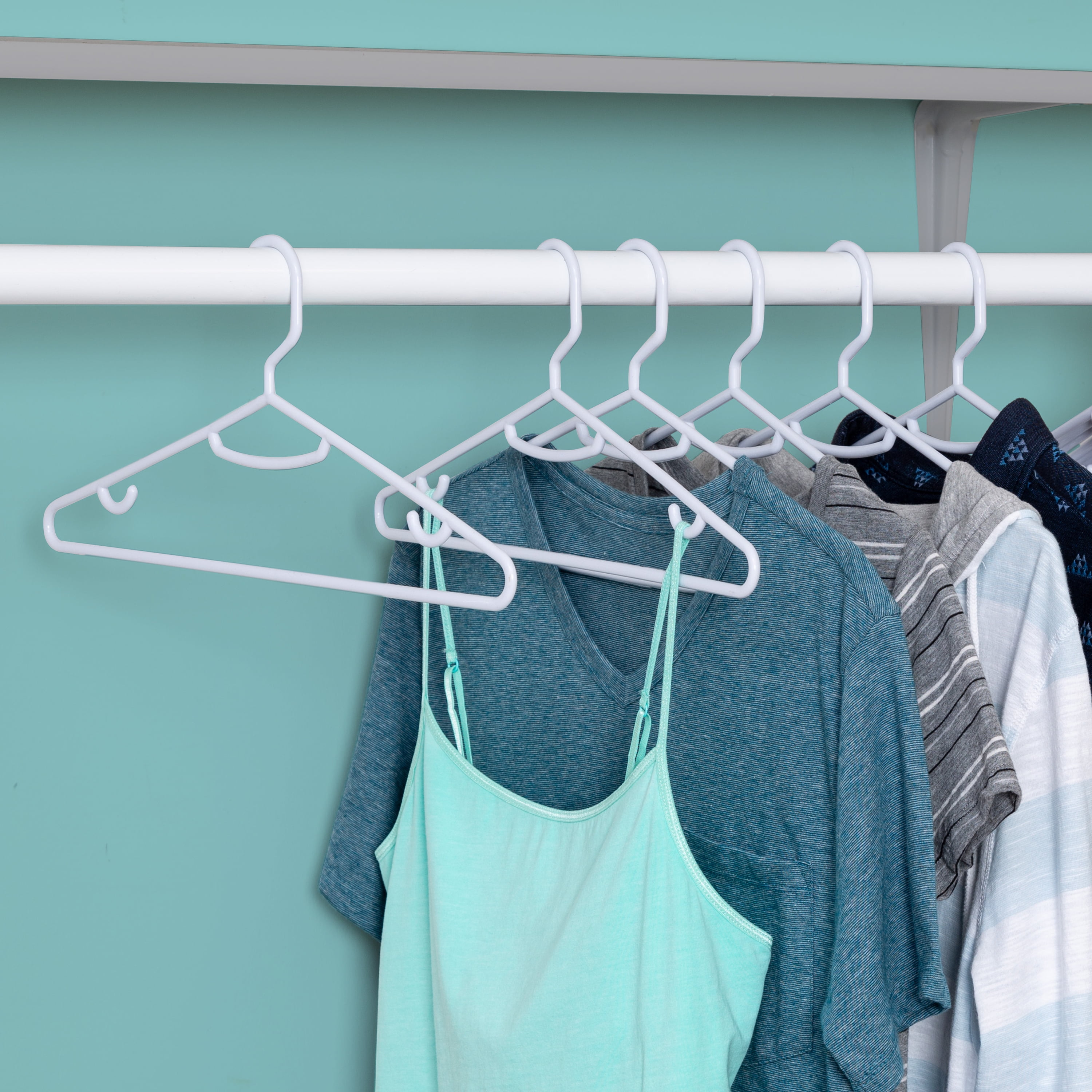 Honey-Can-Do Plastic Suit Clothes Hangers, White, 15 Pack