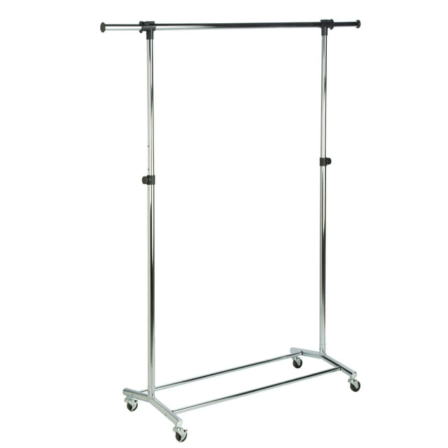 Honey-Can-Do Chrome Garment Rack: Steel Frame Wardrobe & Hanger Rack, Closet Storage, 70.5" Height, 30 lb Capacity