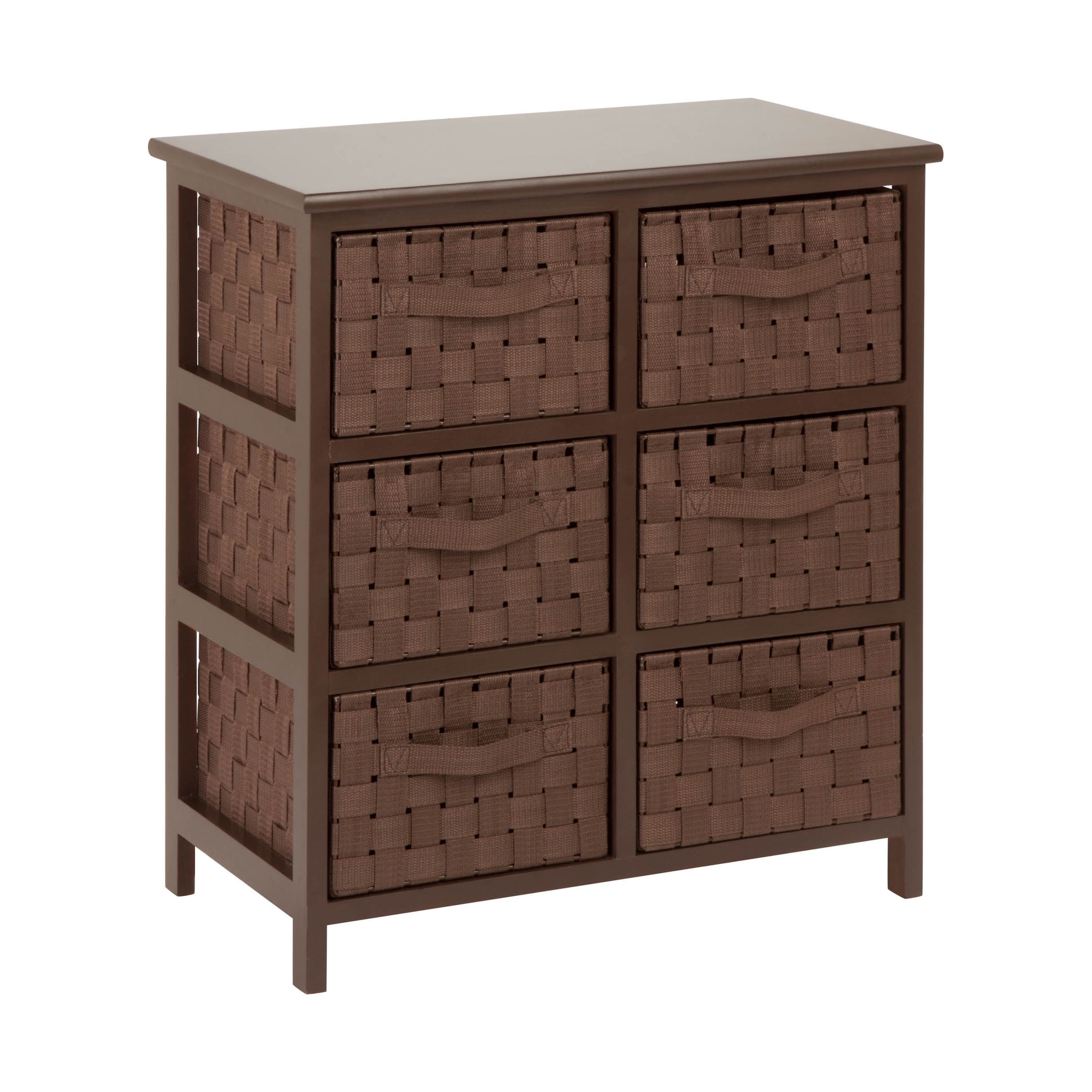 Honey-Can-Do Wood and Polypropylene Woven 6-Drawer Storage Chest, Brown