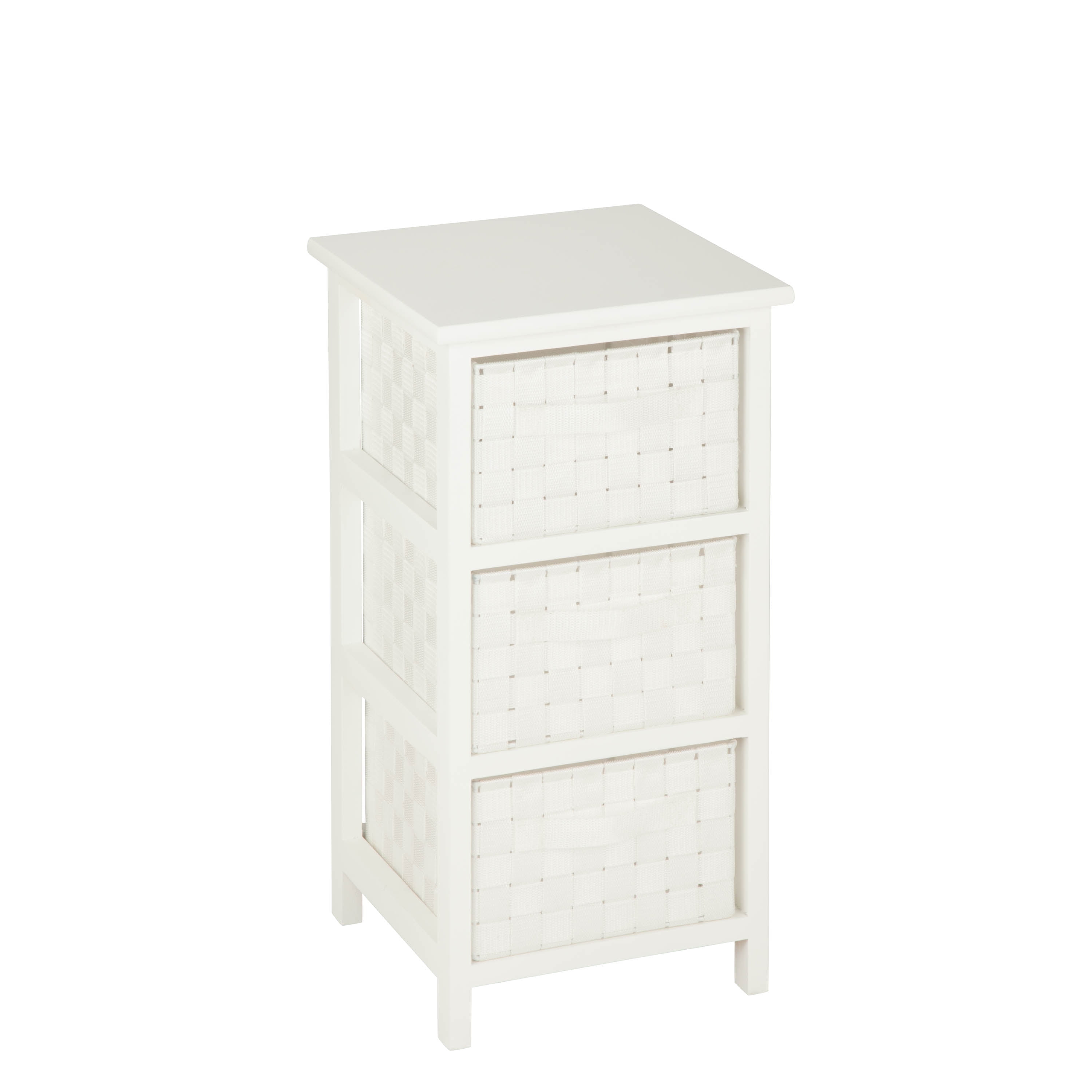 Honey-Can-Do 3 Drawer Chest White: Decorative Storage Drawers, Wood Surface, 24" Height, 12" Depth, 3 Shelves