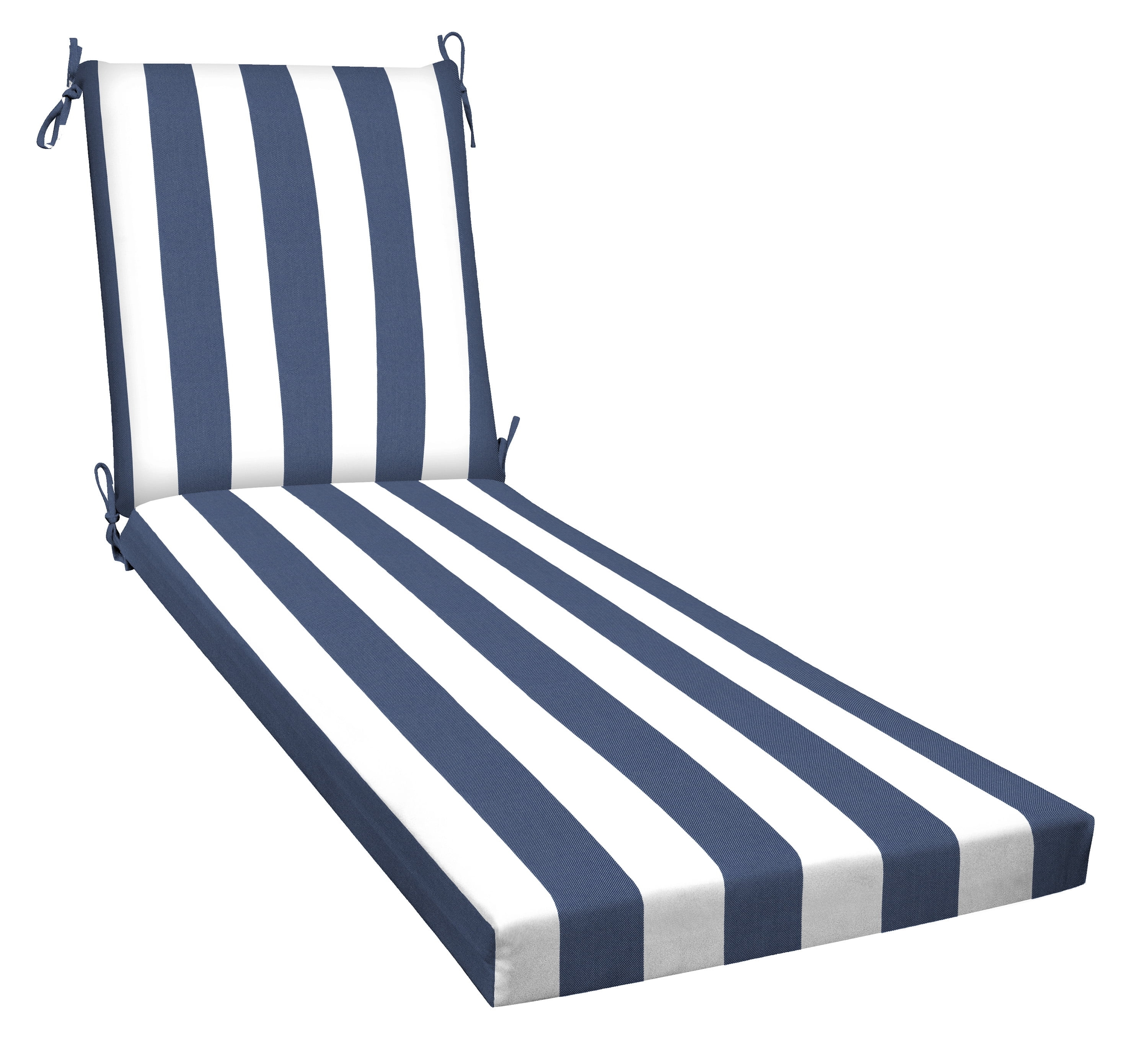 Honeycomb Textured Polypropylene and Polyester Chaise Lounge Cushion, Navy and White