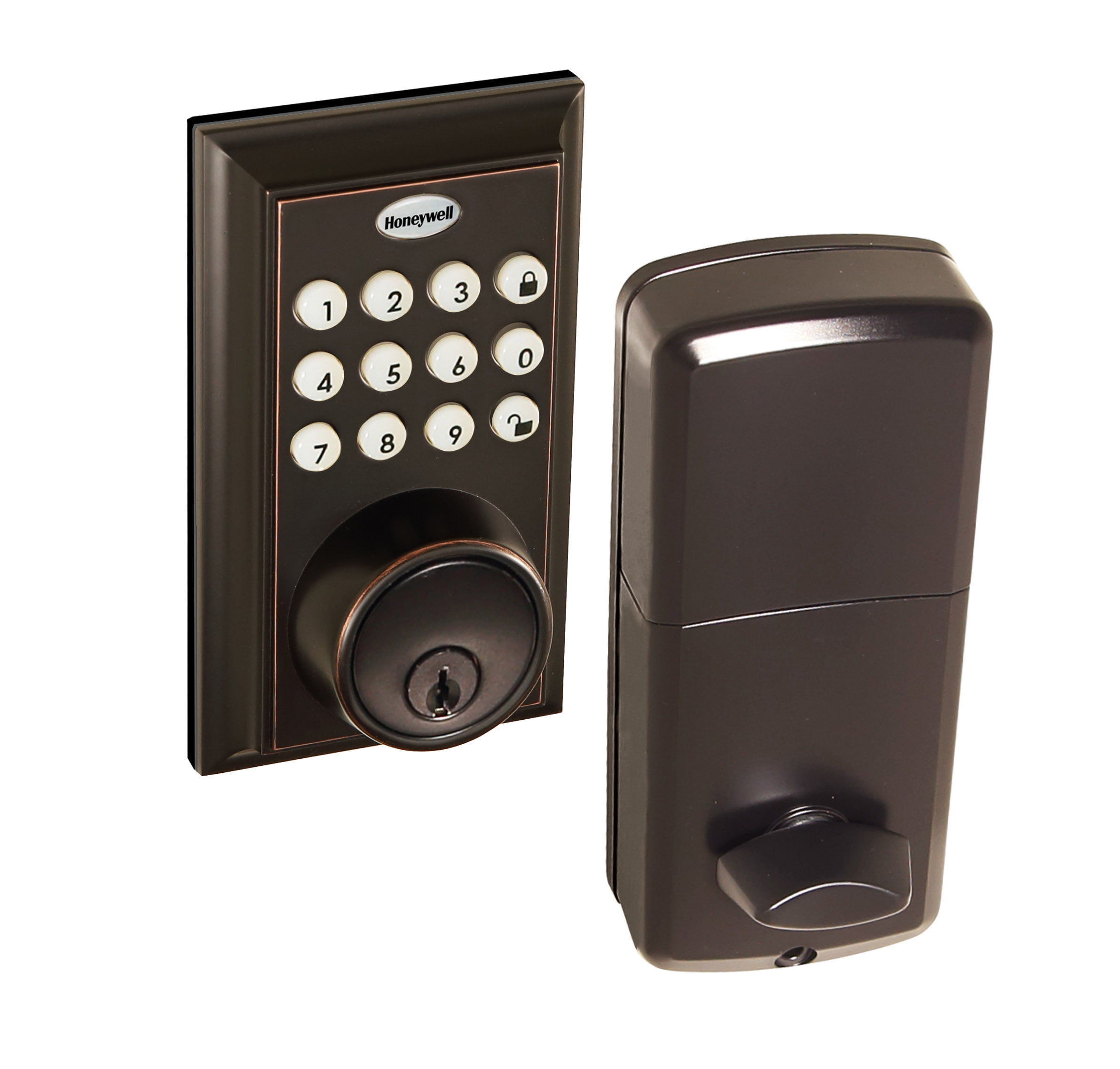 Honeywell Digital Door Lock with Keypad Set, Bluetooth Keypad Door Locks, Oil Rubbed Bronze Keypad Deadbolt for Secure Access, Convenient Entry and Enhanced Security, Model 8832401S