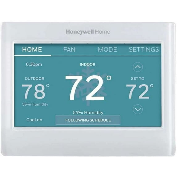 Honeywell Home RTH9600WF Smart Color Thermostat Energy Star Wi-Fi Programmable Touchscreen Alexa Ready - C-Wire Required, White