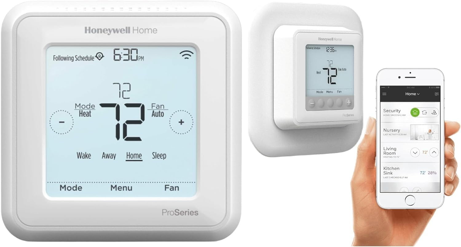Honeywell Home Th6320ZW2003 Z-Wave T6 Pro Series Plastic Square White Programmable Thermostat