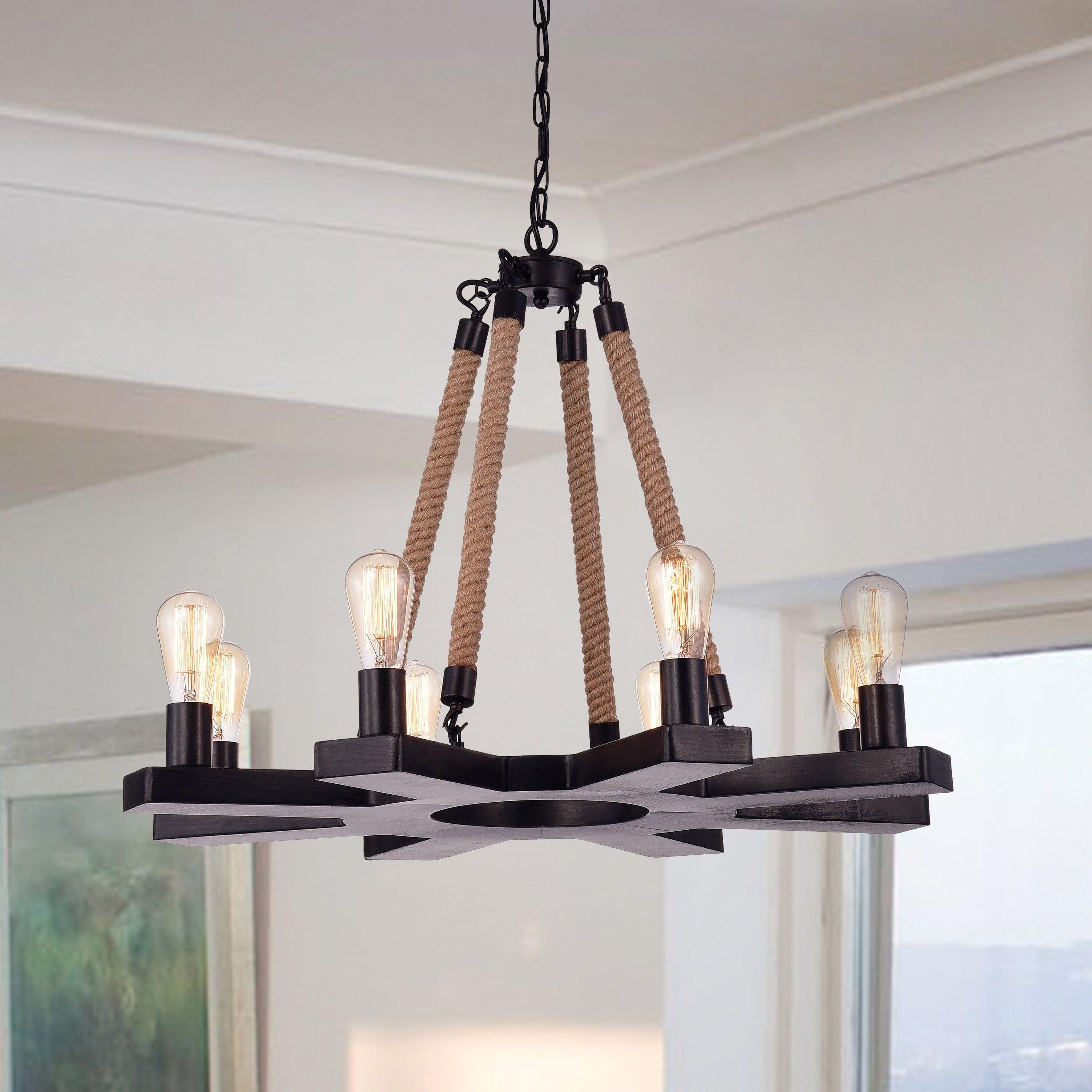 Hong Kong Best New Zhu Yuan Lighting Co. Lalveri 8-Light Candle Style Wagon Wheel Chandelier
