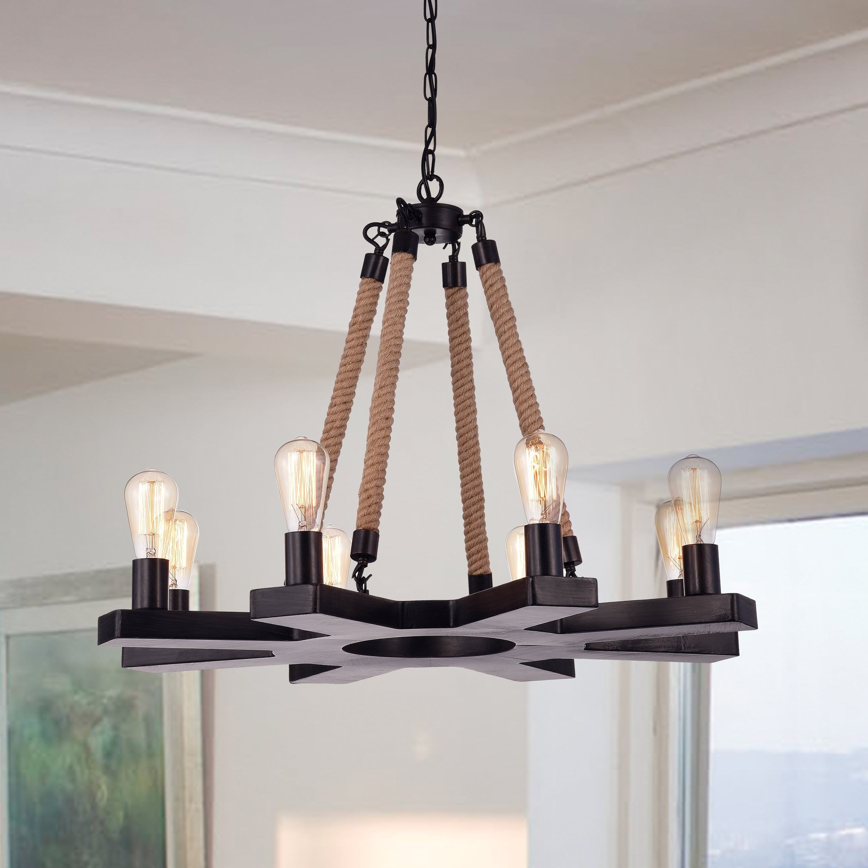 Hong Kong Best New Zhu Yuan Lighting Co. Lalveri 8-Light Candle Style Wagon Wheel Chandelier