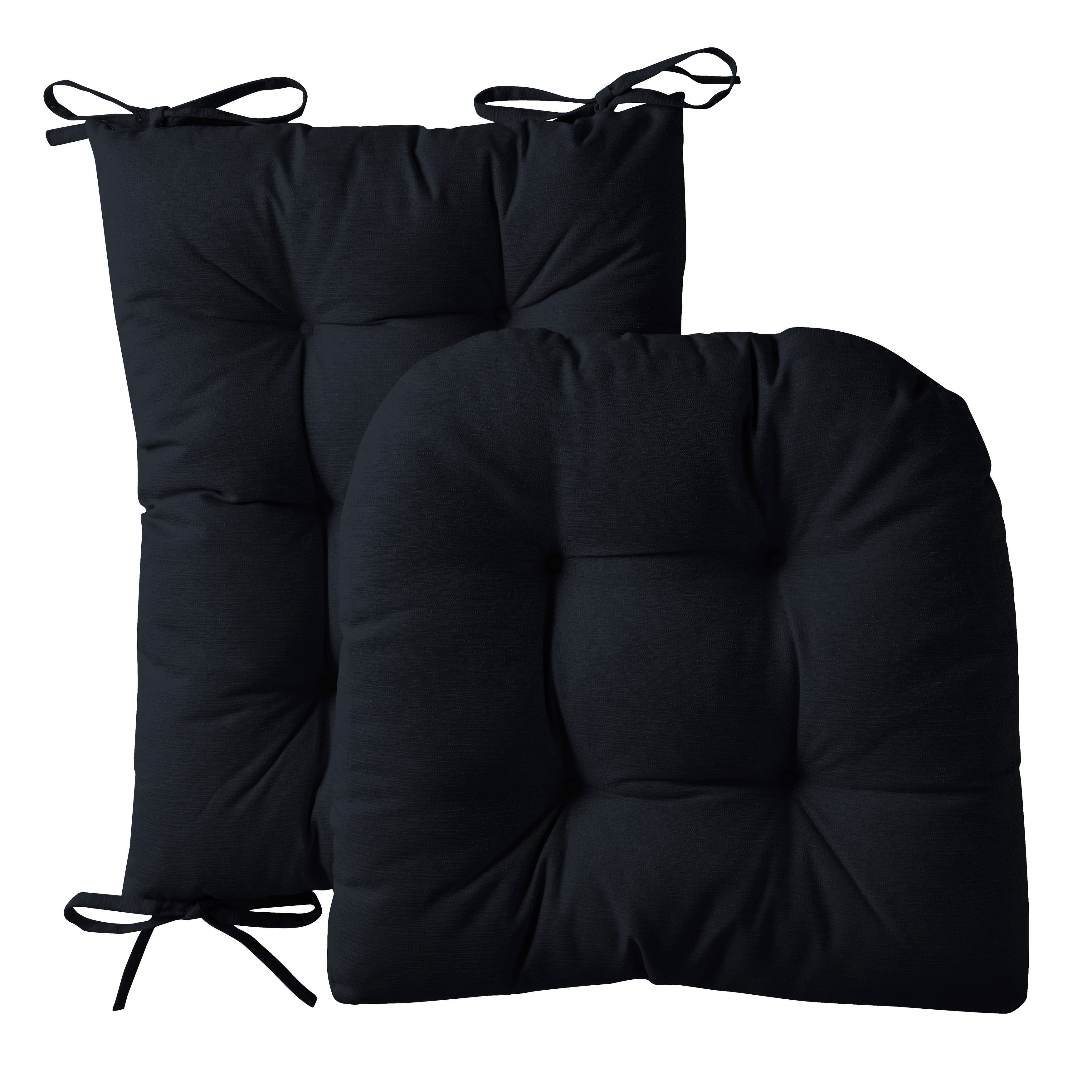 Hong and Arts Inc. Marina Decoration Rocking Chair Cushion Thick Tufted High-Backed Pads Nonslip Back Seat 2 Piece Set of Upper and Lower with Ties
