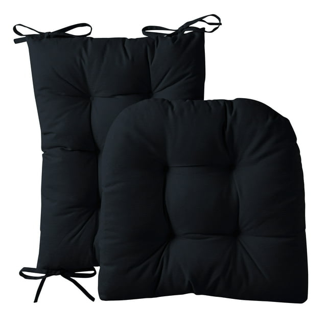 Hong and Arts Inc. Marina Decoration Rocking Chair Cushion Thick Tufted High-Backed Pads Nonslip Back Seat 2 Piece Set of Upper and Lower with Ties
