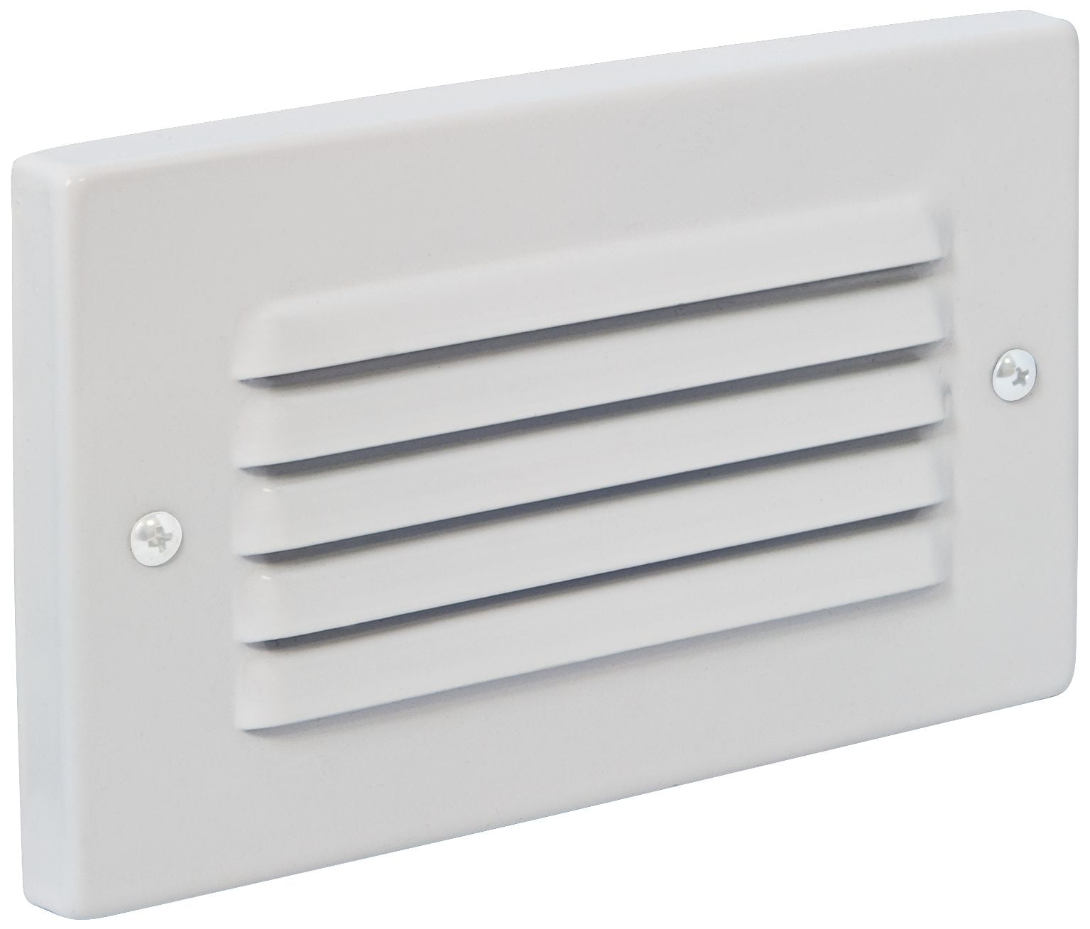 Horizontal Indoor/Outdoor White Louvered LED Step Light