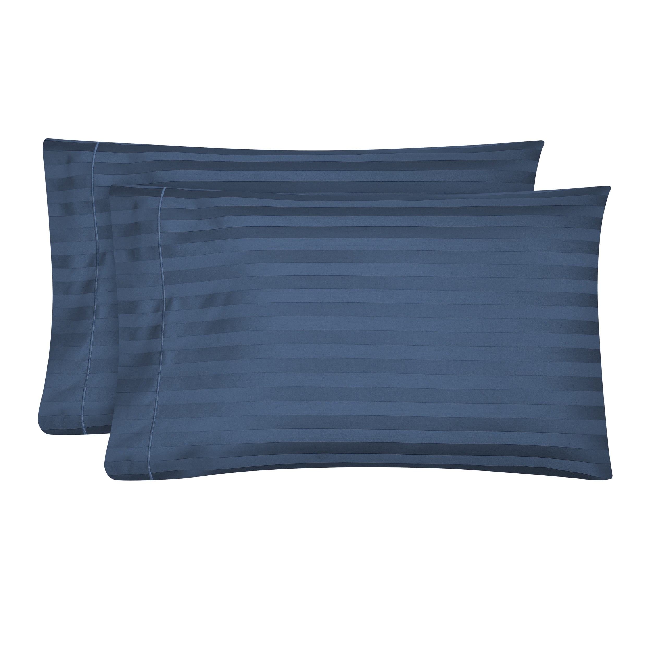 Hotel Style 600 Thread Count Navy Damask Stripe Egyptian Cotton Adult Pillow Cases, King (2 Count)