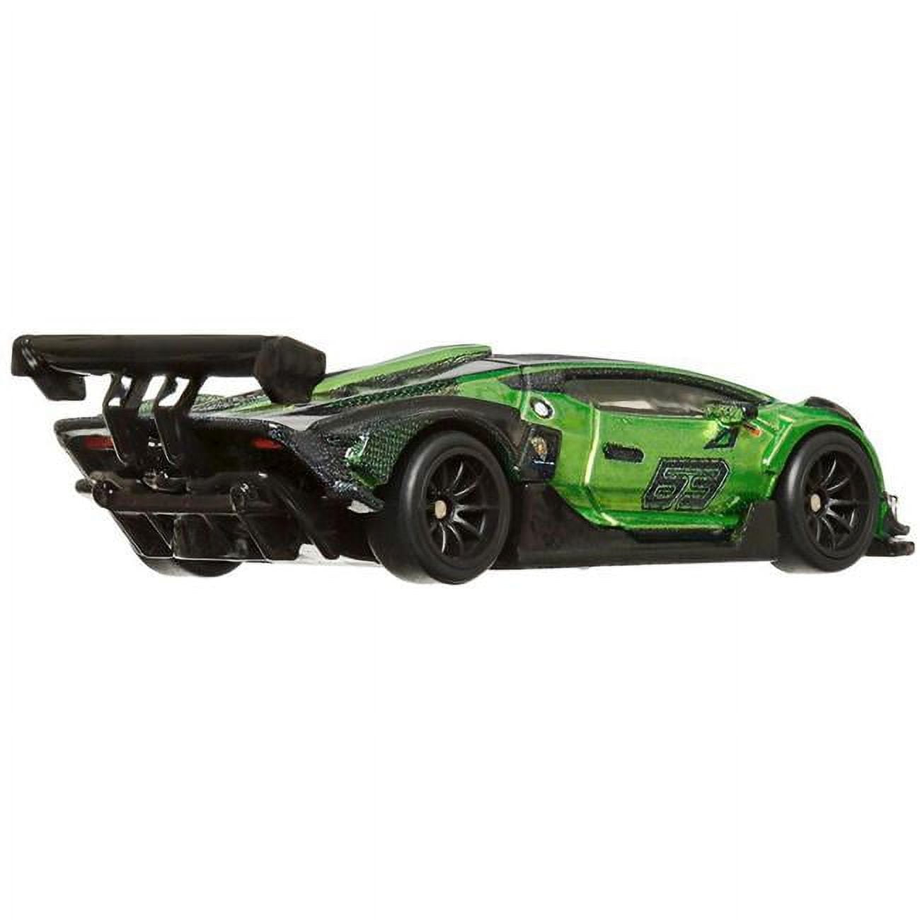 Hotwheels HCJ29 No.63 Lamborghini Essenza SCV12 Green Metallic & Black Exotic Envy Series Diecast Model Car