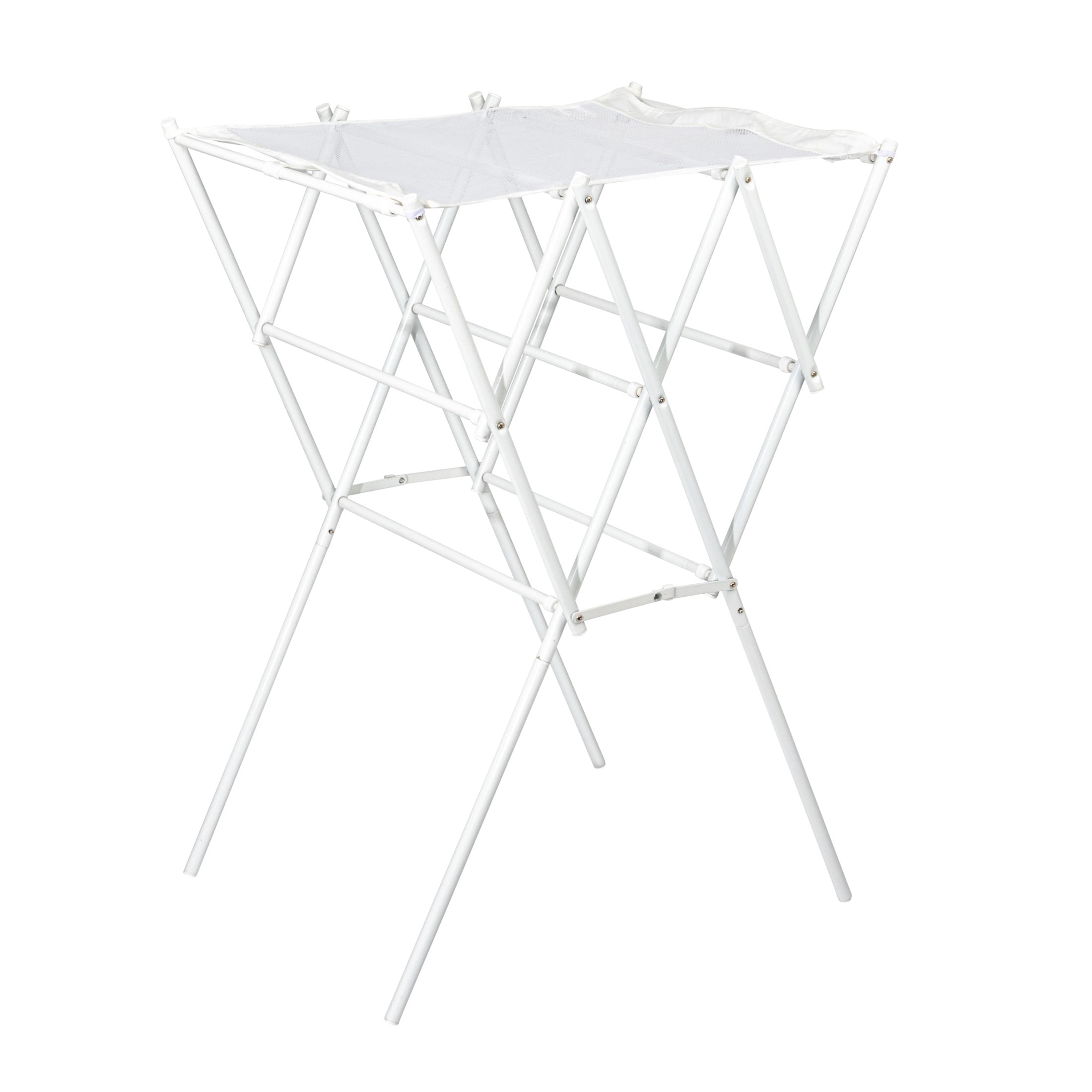 Household Essentials Clothes Drying Rack, Foldable, Expandable and Collapsible Laundry Drying Rack, White