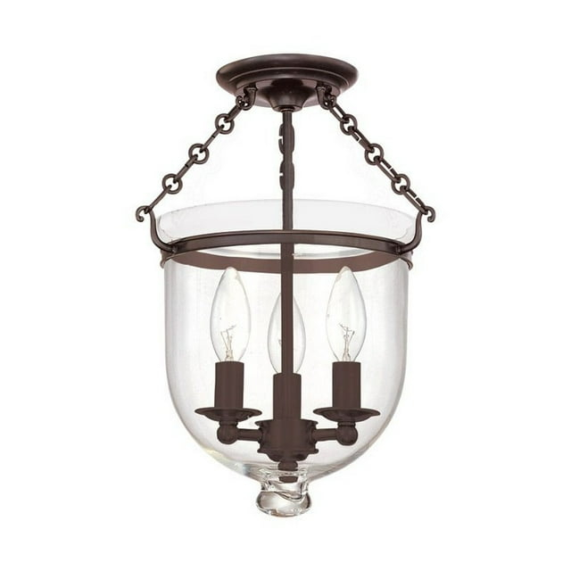 Hudson Valley Lighting 251-C1 Hampton 3 Light 10" Wide Semi-Flush Ceiling Fixture - Bronze