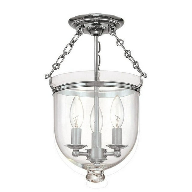 Hudson Valley Lighting 251-C1 Hampton 3 Light 10" Wide Semi-Flush Ceiling Fixture - Nickel