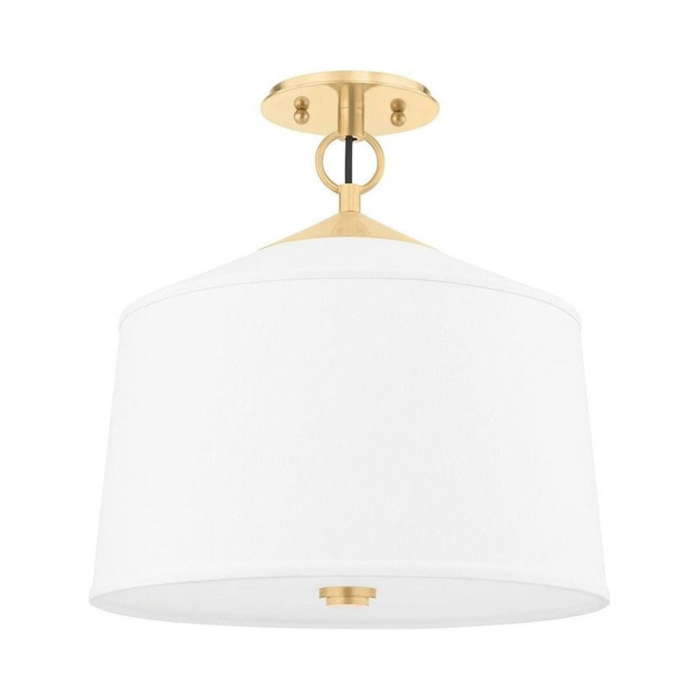 Emrys Semi-Flush Mount - White / 14" Dia