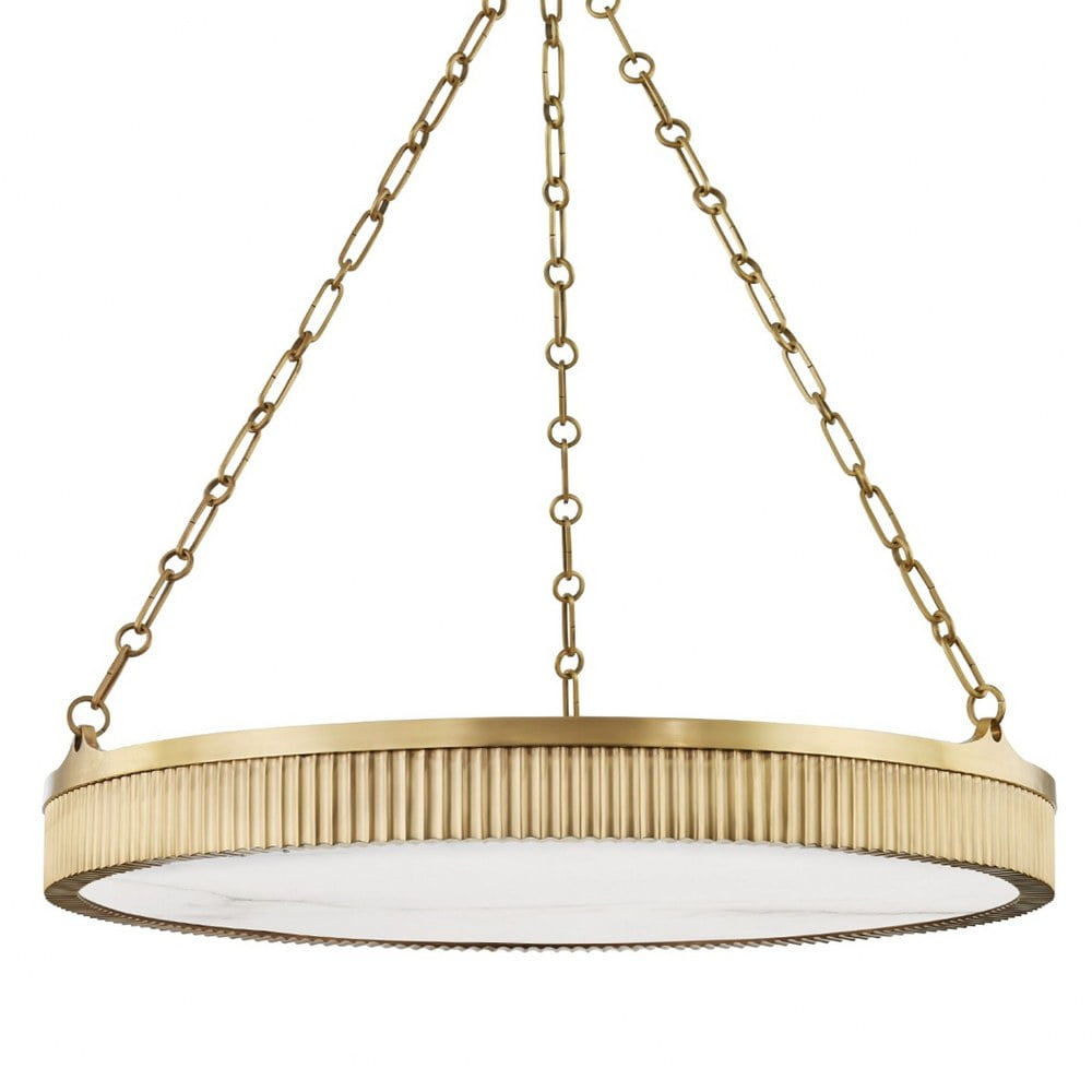 Hudson Valley Lighting 532 Lynden 8 Light 30" Wide Led Drum Chandelier - Brass