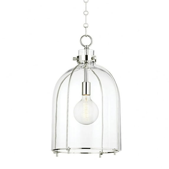 Sybil Pendant Light - Clear / Curved / Polished Nickel