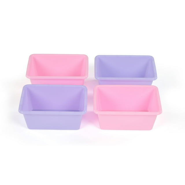 Humble Crew Standard Plastic Storage Bins, Set of 4, Pink/Purple
