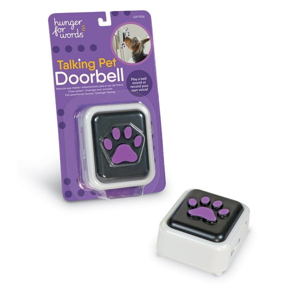 Hunger for Words Talking Pet Doorbell - Recordable Dog Training Toy, Multi-Color