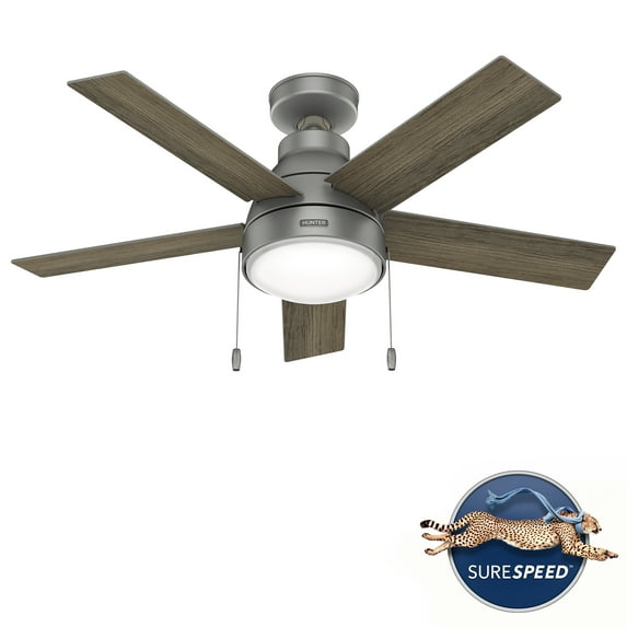 44" Elliston 5 - Blade Standard Ceiling Fan with Pull Chain and Light Kit Included