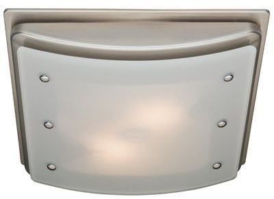 Ellipse Decorative Bathroom Ventilation Fan with Light and Night-Light in Brushed Nickel