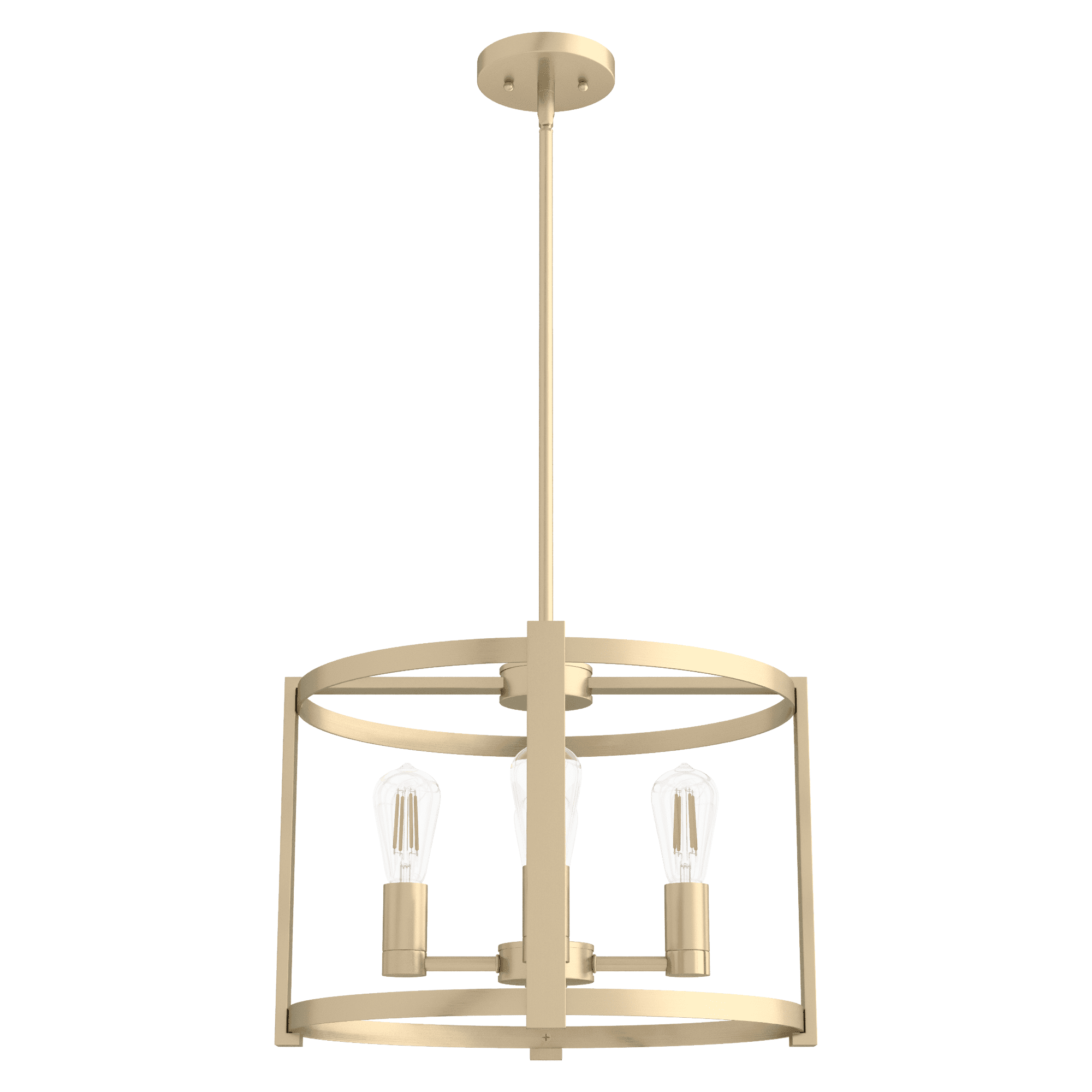 Hunter - Astwood 4-light Alturas Gold, Medium Size Chandelier, Dimmable, Caged Style, Drum Shaped, for Bedrooms, Kitchens, Dining, Living Rooms - 19958