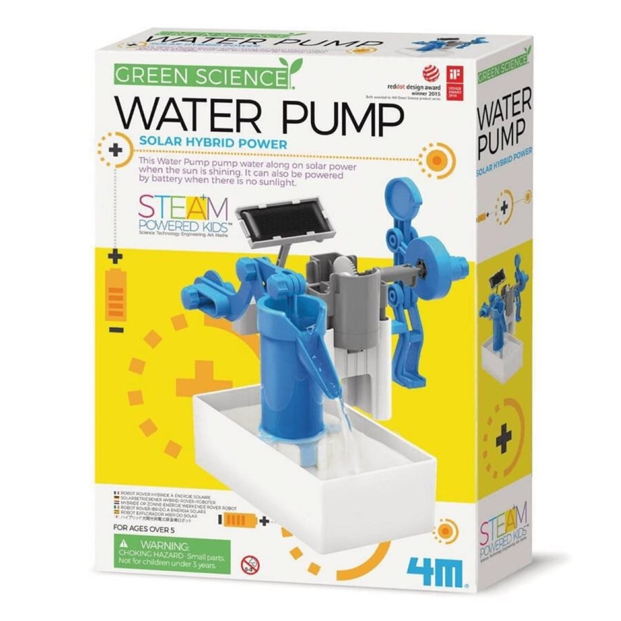 Hybrid Solar and Engine-Powered Water Pump Science Art Skill Toy Kit
