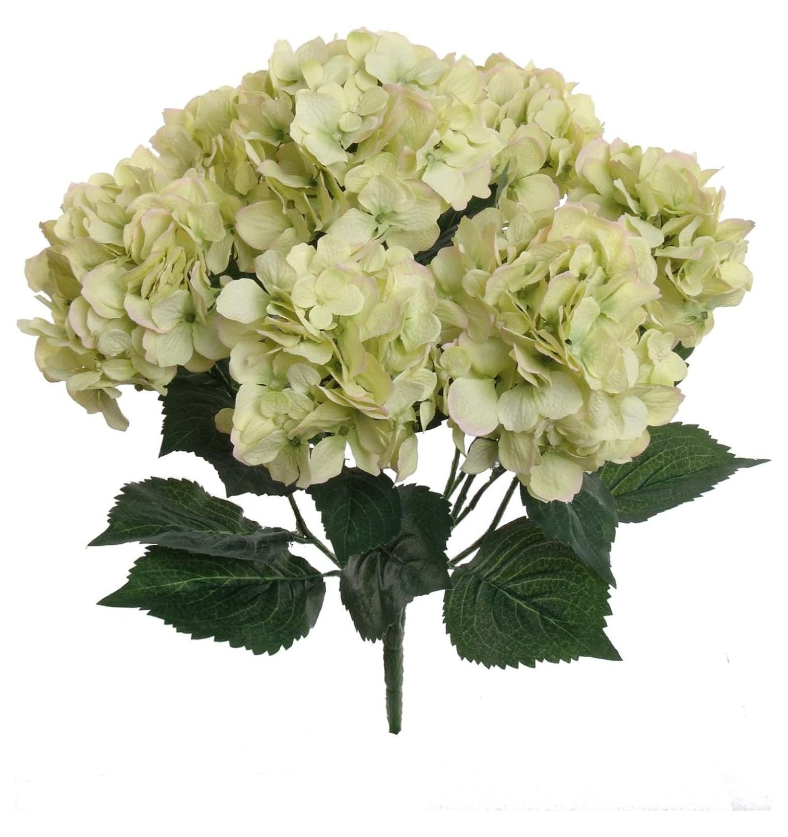 Hydrangea Silk Flowers Plant, Green, Indoor Home Decoration, Outdoor Plant, Wedding, Centerpieces, Bouquets, 2-Pack, Artificial Hydrangeas Bush with 7 Large Gorgeous Clusters