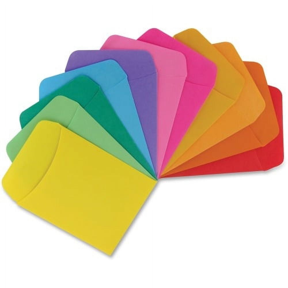 Hygloss Nonadhesive Library Pockets 5" Height x 3.5" Width x 7" Length - Rectangular - Assorted - Manila - 30 / Pack