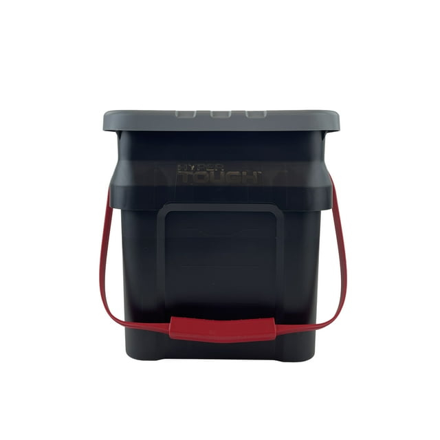 Hyper Tough 5 Gallon Heavy Duty Plastic Material Bucket Tote, Black, Adult