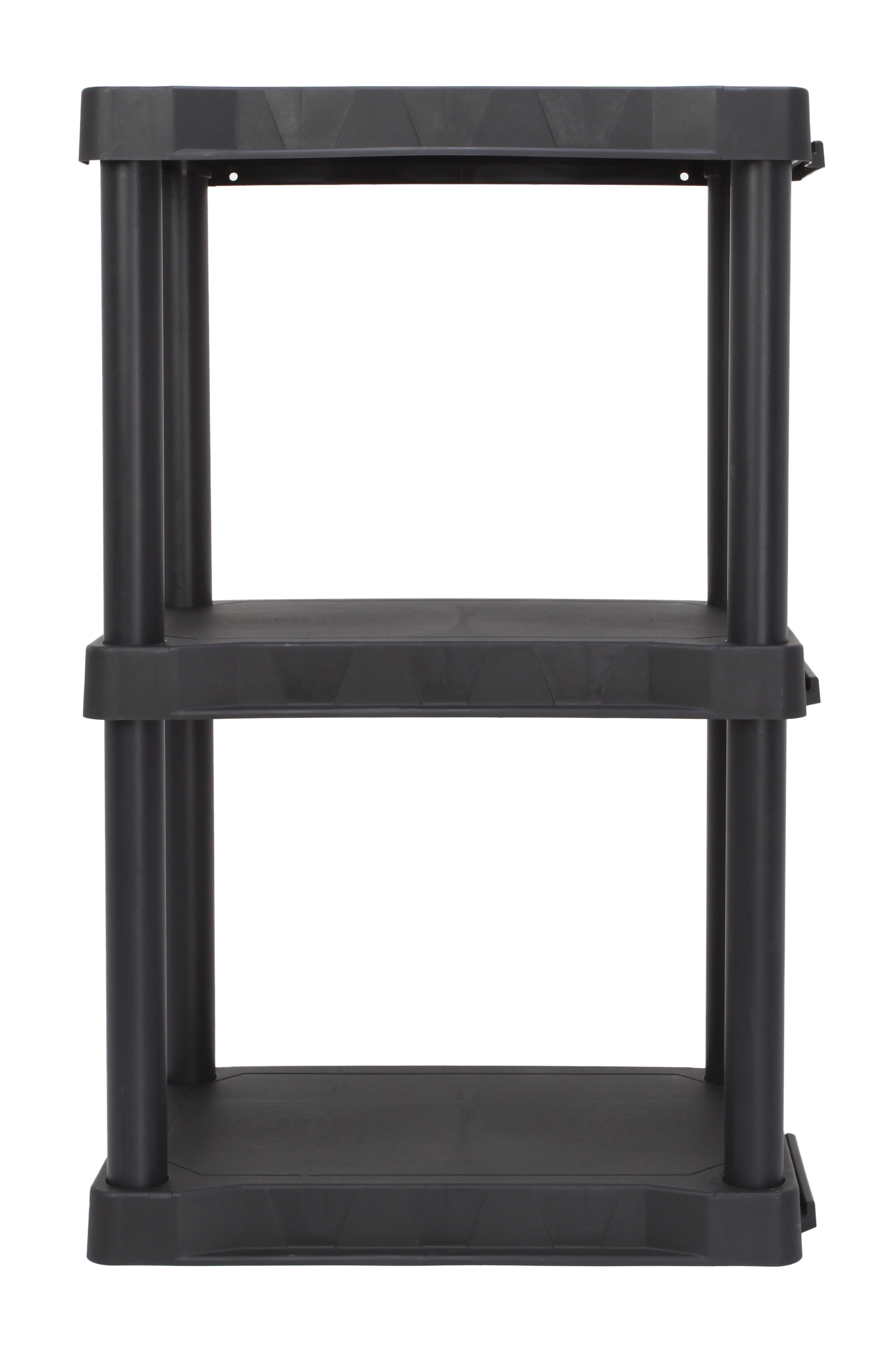 Hyper Tough Black Plastic 3-Tier 32" H x 20.07" W x 12" D, 150lb Total Capacity