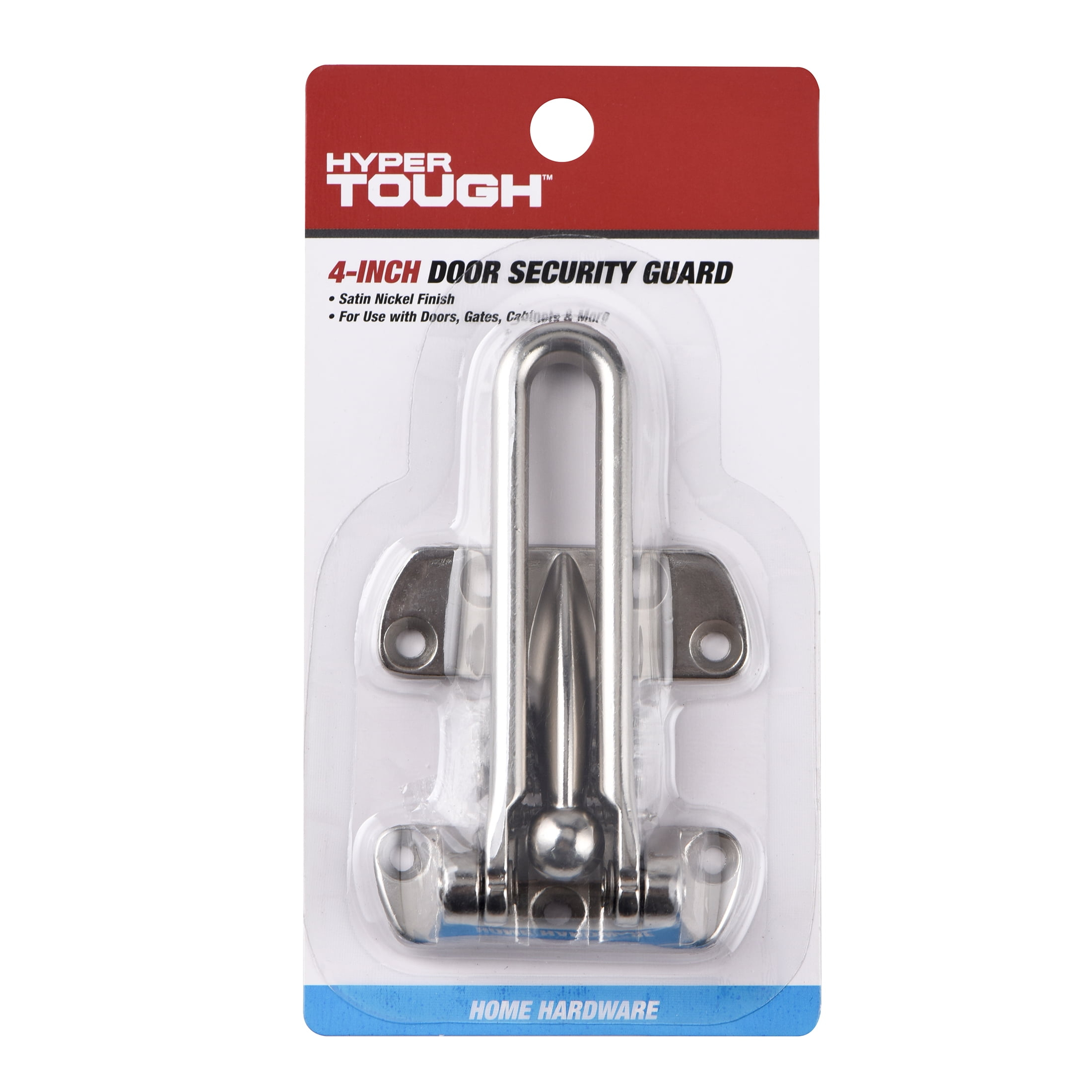 Hyper Tough New 4 in New Steel Door Security Guard, Zinc Die Cast, Satin Nickel Finish. Assembled Product Length:4.118 in