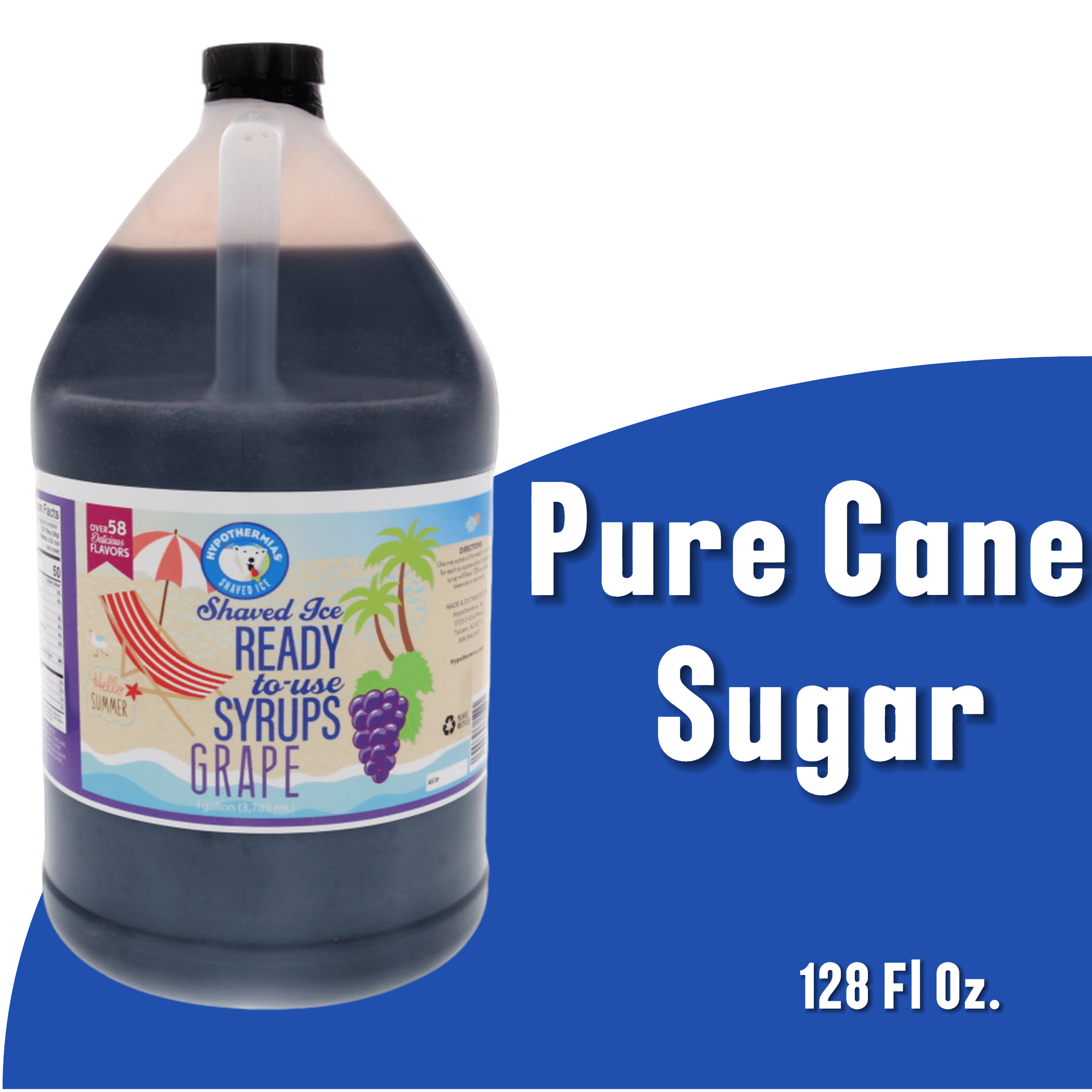 Hypothermias |Grape| Ready to Use | Hawaiian Shaved Ice or Snow Cone Syrup Gallon (128 Fl. Oz), 100 % Pure Cane Sugar