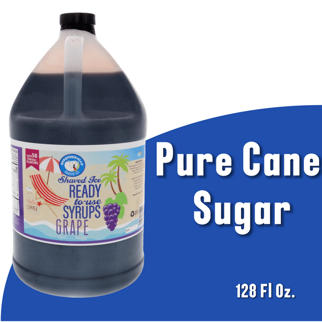 Hypothermias |Grape| Ready to Use | Hawaiian Shaved Ice or Snow Cone Syrup Gallon (128 Fl. Oz), 100 % Pure Cane Sugar