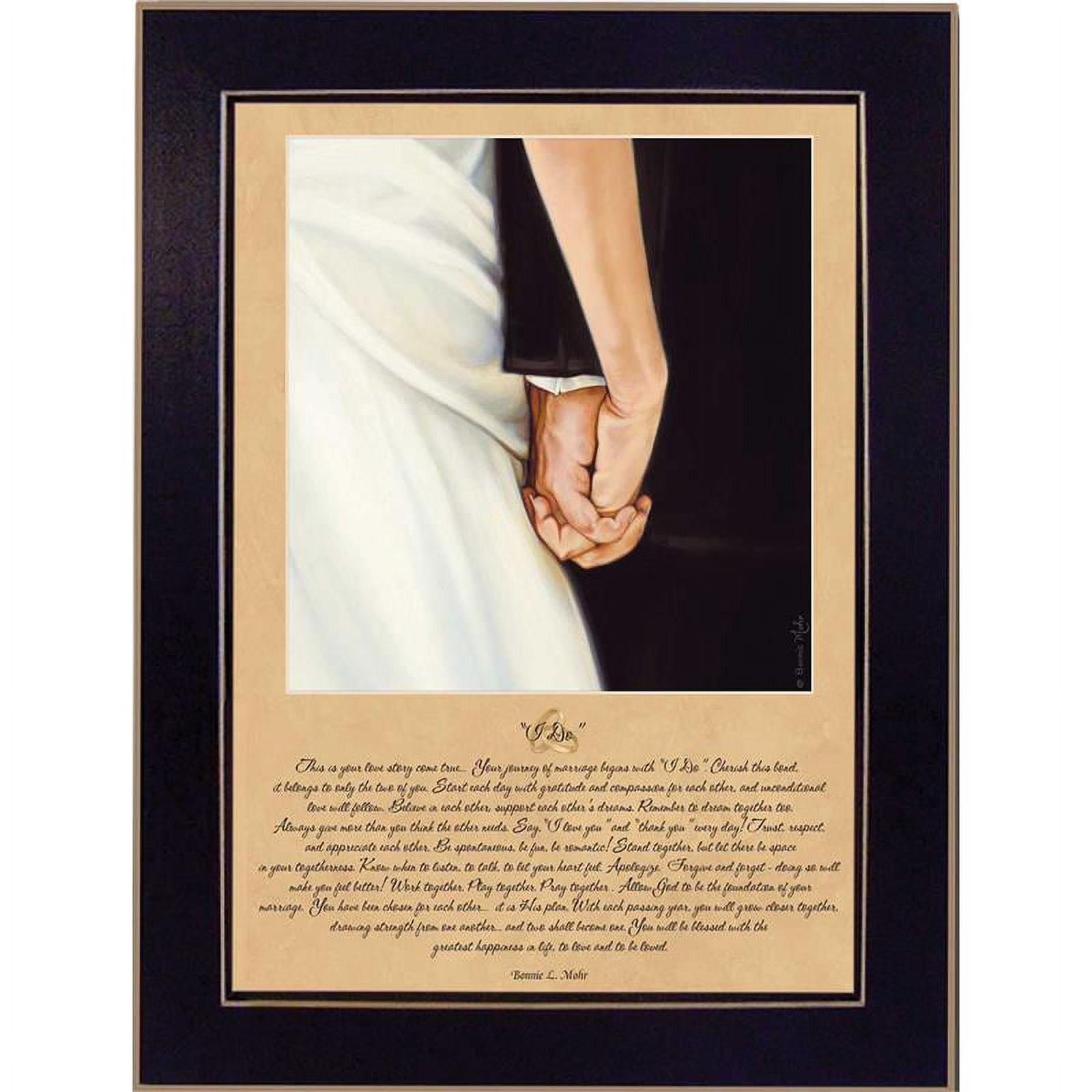 I Do By Bonnie Mohr Printed Black Framed Wall Art Wood Multi-Color