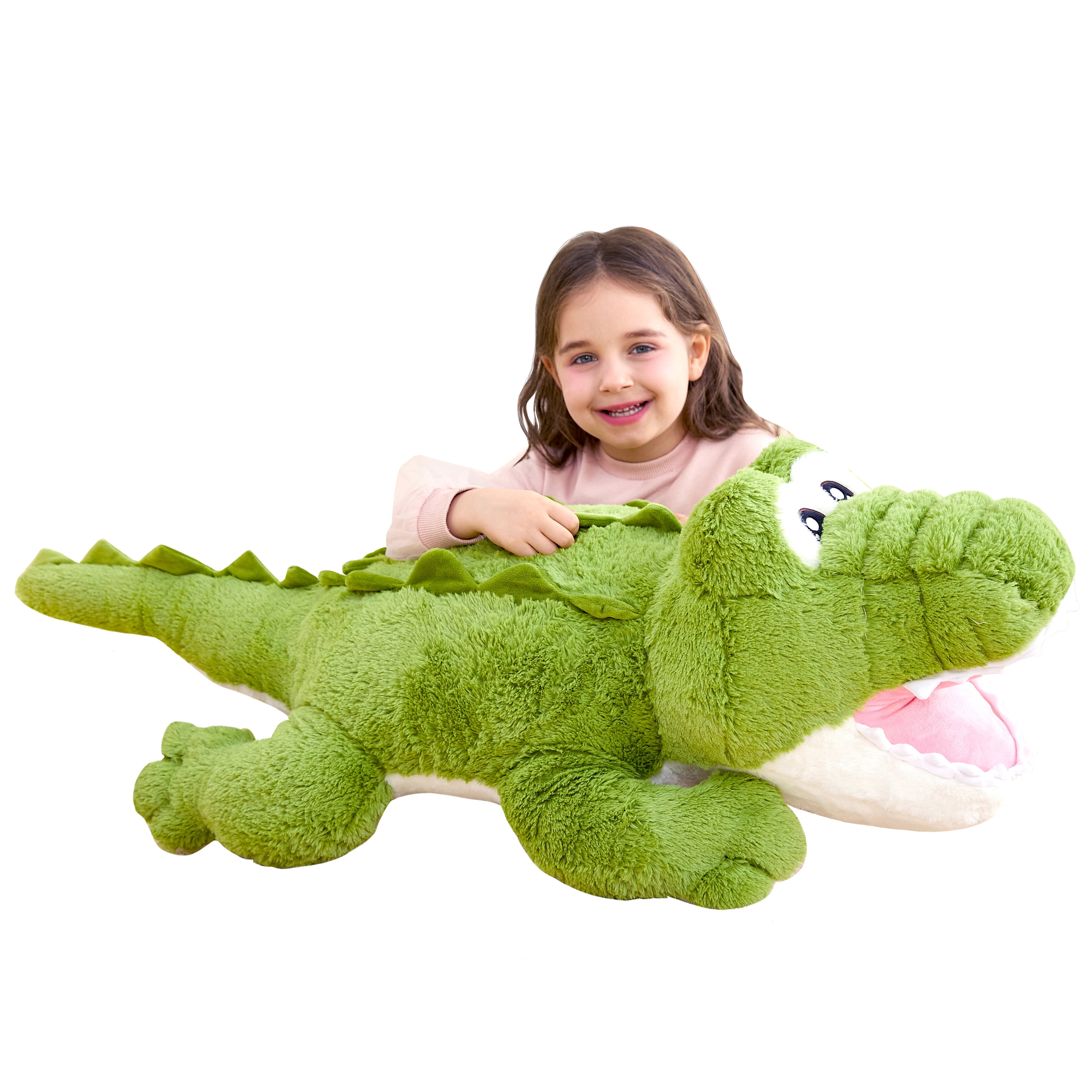 IKASA Giant Crocodile Stuffed Animal Plush Toy,Large Jumbo Alligator 30" Green Huge Cute Soft Toys,Big Size Plushy Fluffy Fat Oversized Plushie,Gifts for Kids Girls Boys Girlfriend Children