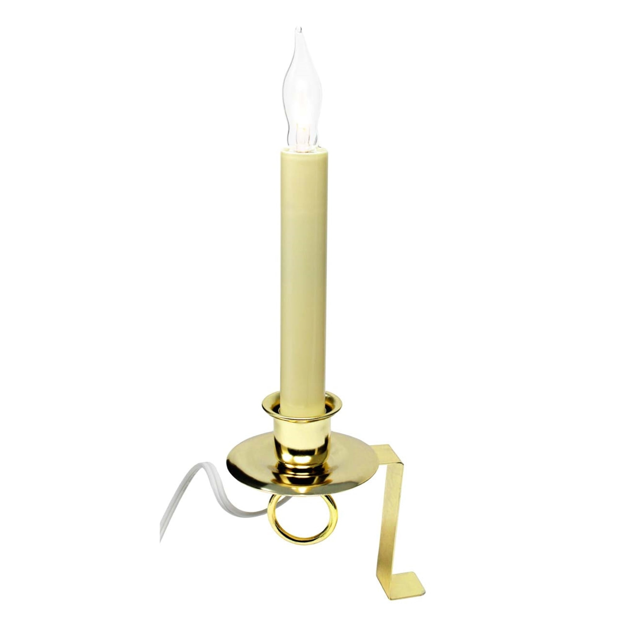 IMC Cambridge Electric Candle with 3" Bracket Steady Lighting, Brass, 8in (Qty 1)