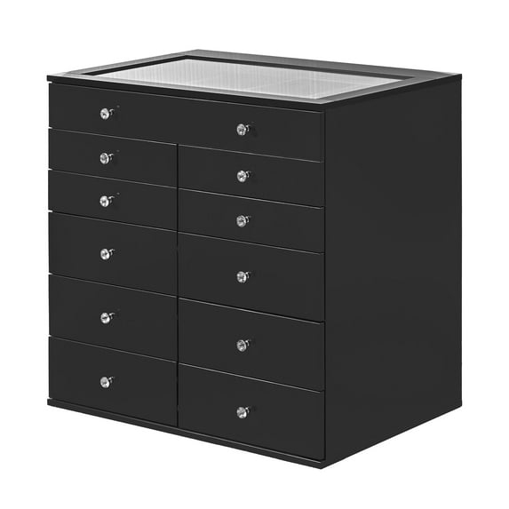 Impressions Vanity SlayStation Display Chest with 11 Drawers Unit for Makeup Cabinet (Pro Black)