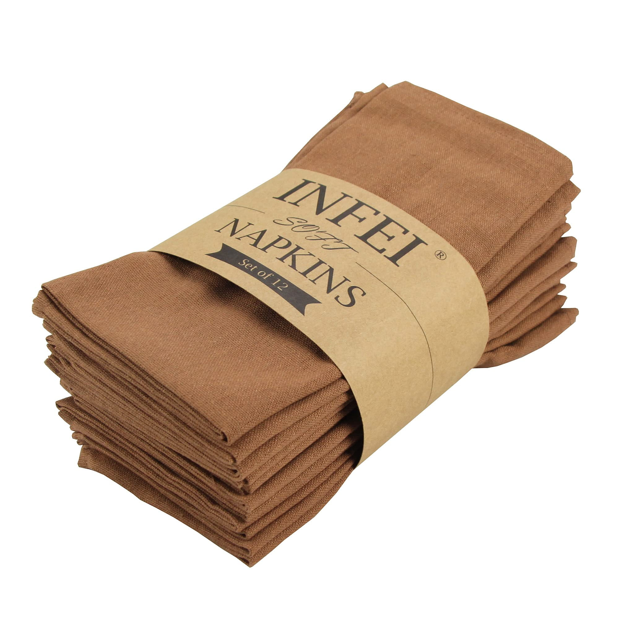 Solid Color Linen Cotton Thin Dinner Cloth Napkins Set of 12 (40 x 40 cm) for Events & Home Use