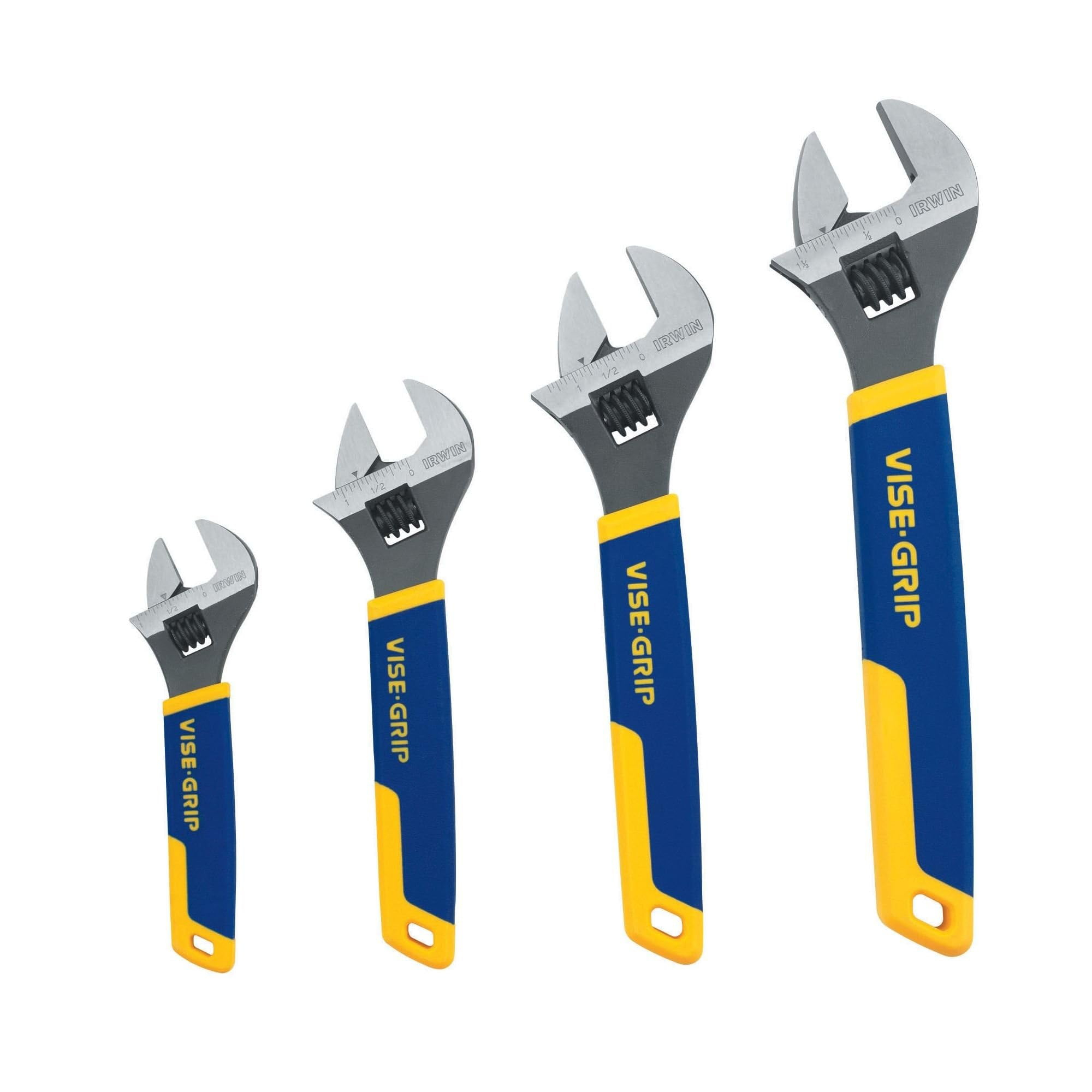 IRWIN VISE-GRIP 2078706, 6-12 inch Chrome Vanadium construction Adjustable Wrench 4 Piece