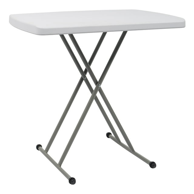 30'' Plastic Folding Tables Rectangular Utility Table Adjustable Height White