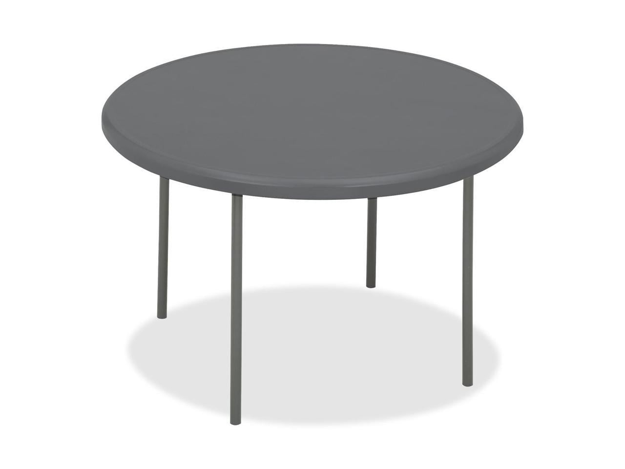 Iceberg IndestrucTable Classic Folding Table, Round, 48" x 29", Charcoal