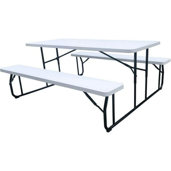 Iceberg Enterprises 72'' Rectangular Portable Folding Table with 2 Chairs