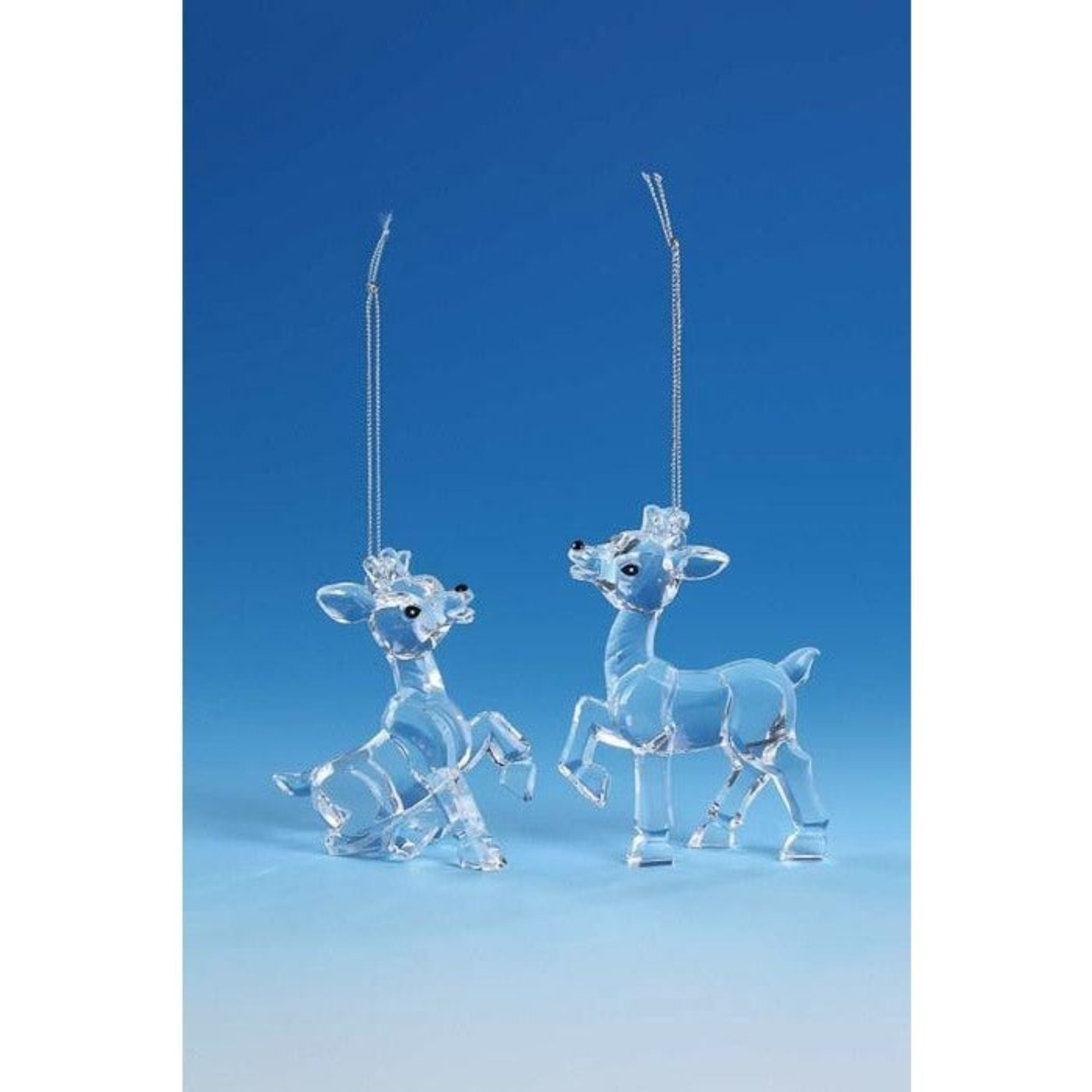 Icy Giftware Crystal Deer Christmas Figurine Ornaments - 3.5" - Set of 4