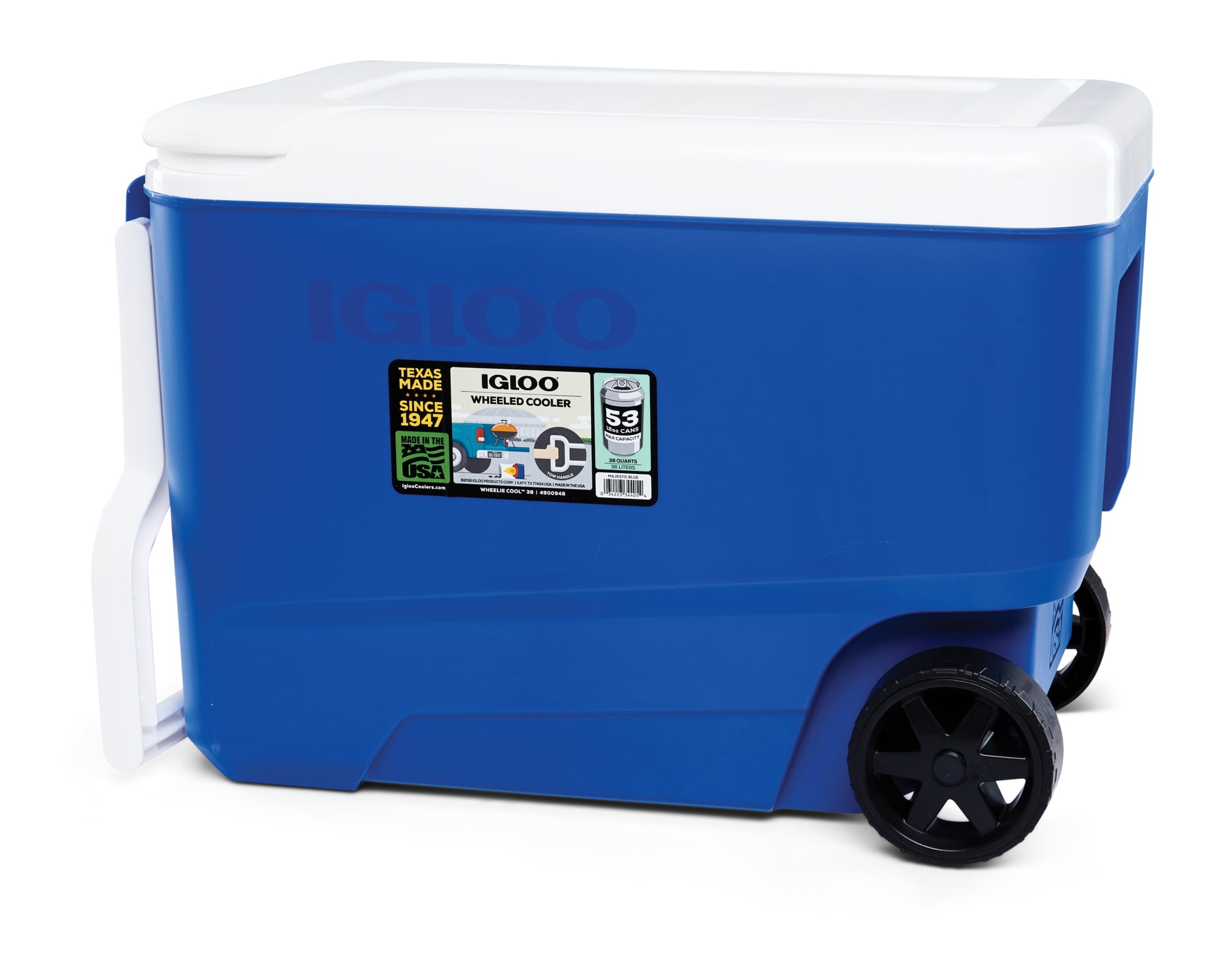 Igloo 38 qt. Wheelie Cool Wheeled Ice Chest Cooler - Blue