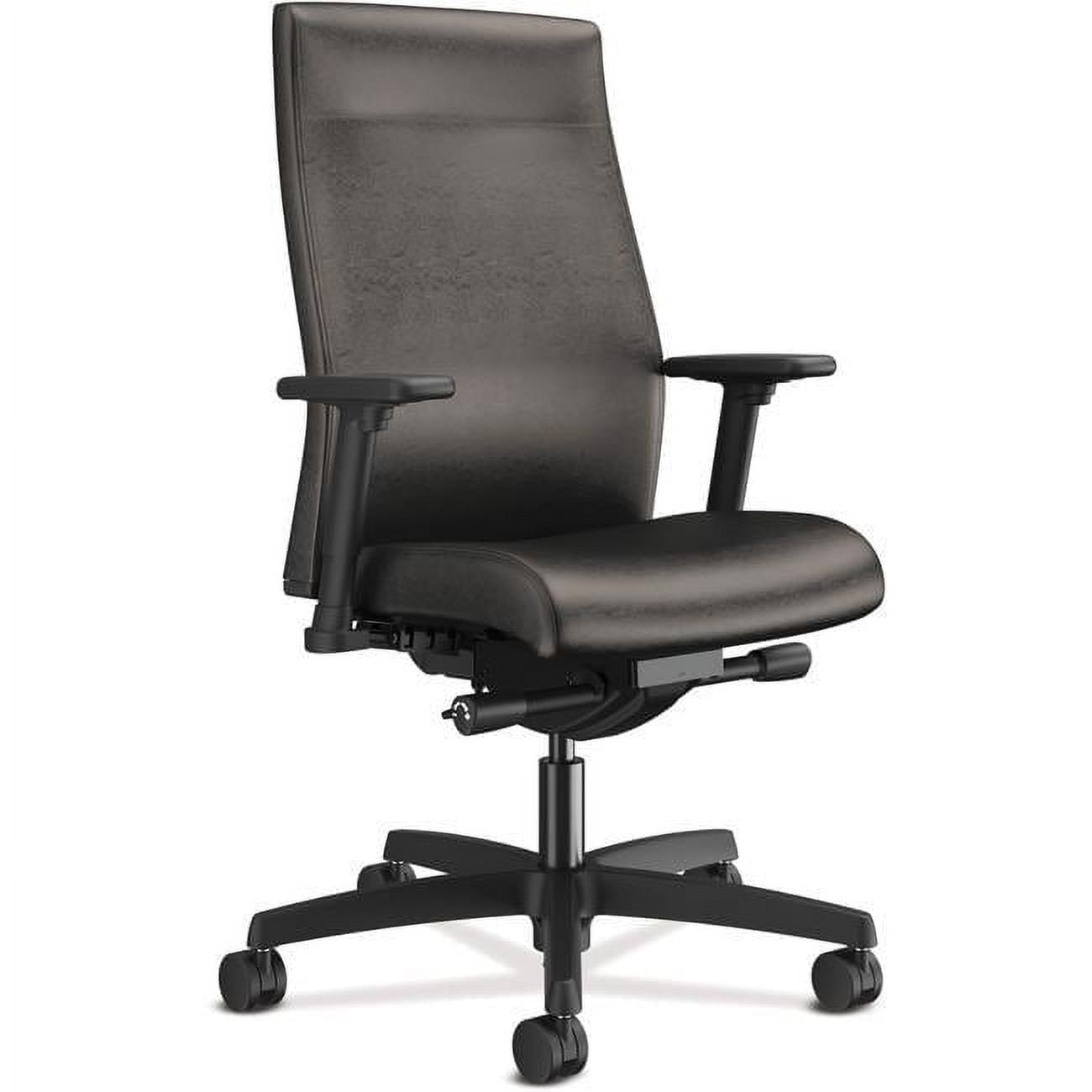 HON HON  Ignition 2.0 Upholstered Mid-Back Task Chair, Black Fabric Seat/Back, Black Base